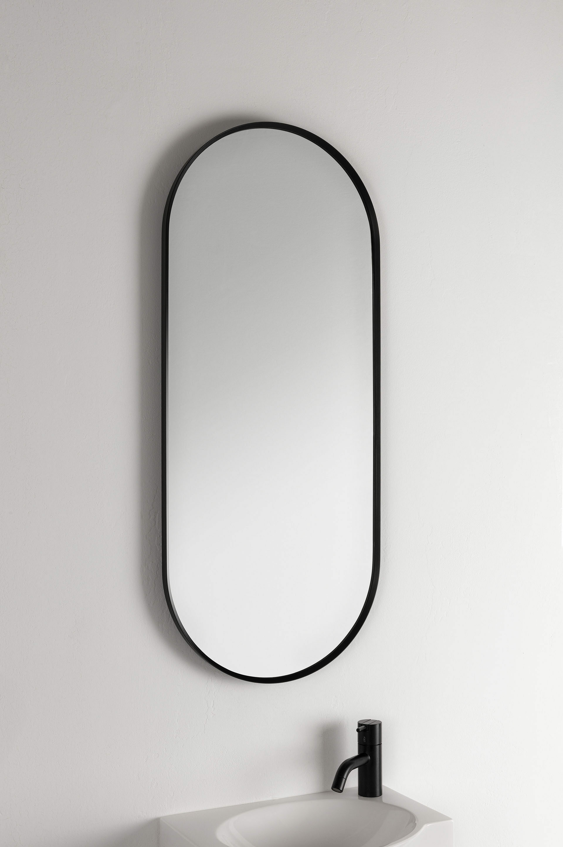 miroir ovale noir